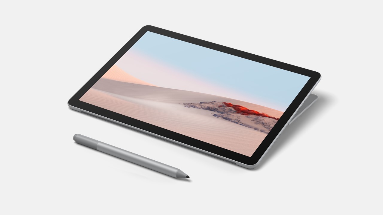 Surface Go 2 for Business im Tablet Modus und mit Stift