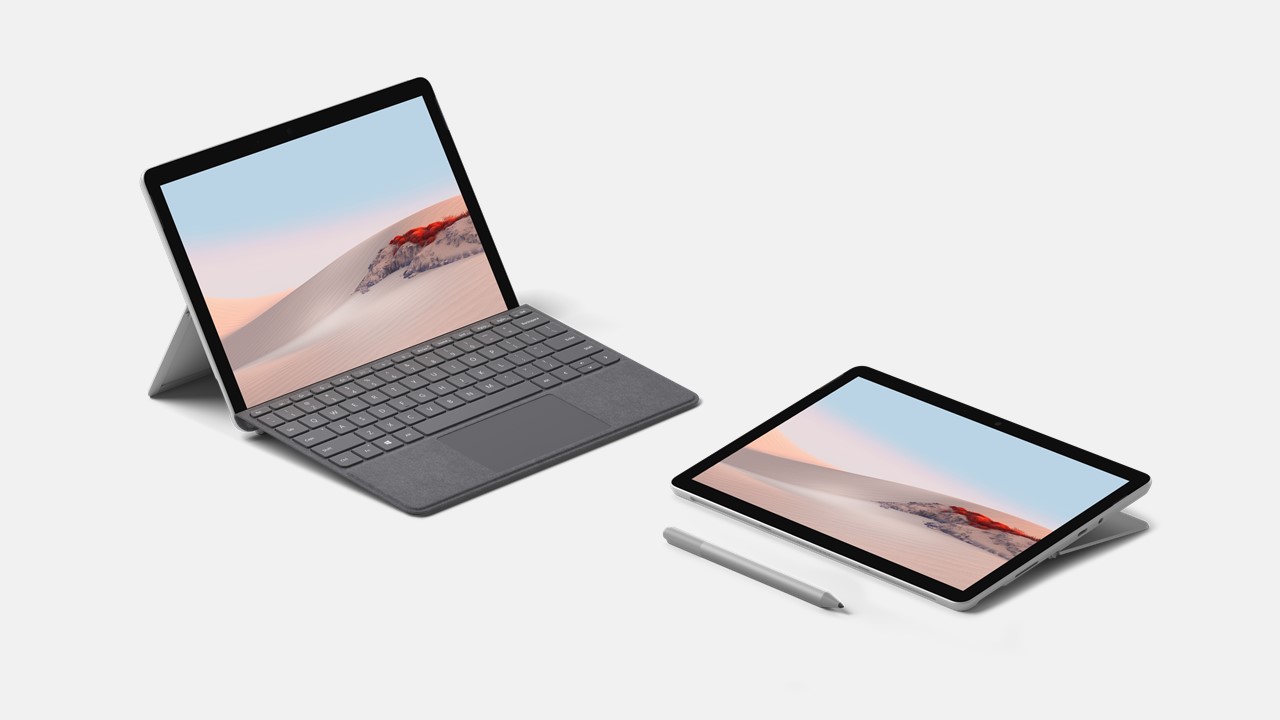 Surface Go 2 for Business im Kickstand und im Tablet modus