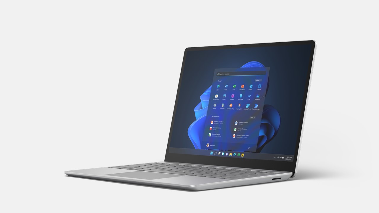 Microsoft Surface Laptop Go 2 for Business von der Seite