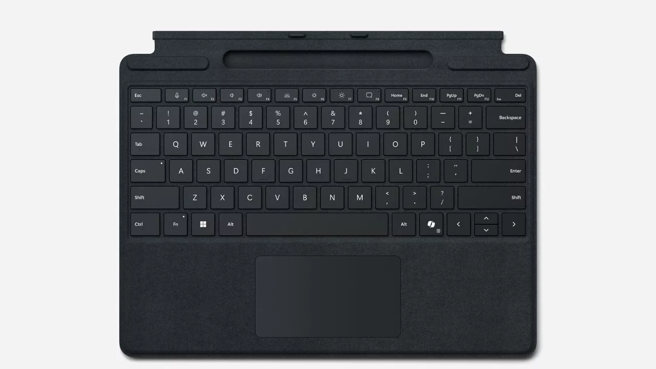 MICROSOFT Surface Pro Keyboard Schwarz mit Stifthalterung für Slim Pen 2